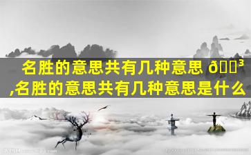 名胜的意思共有几种意思 🐳 ,名胜的意思共有几种意思是什么